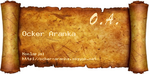 Ocker Aranka névjegykártya
