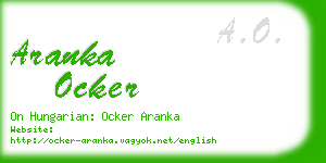 aranka ocker business card